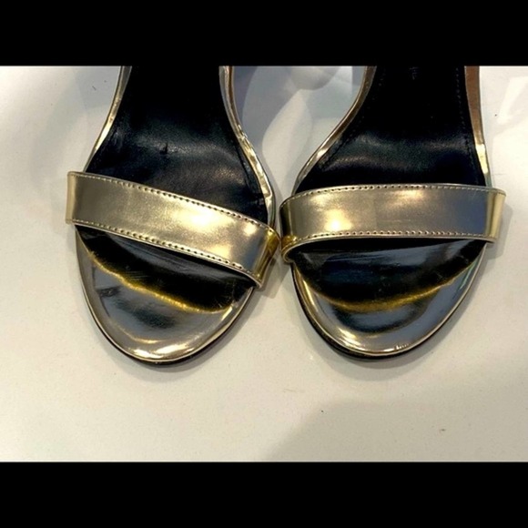 Enzo Angiolini Brodee Sandal Heel Gold Open Toe Size 8 - Picture 7 of 13
